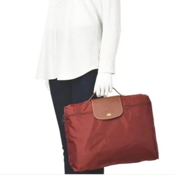 LONGCHAMP Le Pliage 2182 089 P59 FILE LAPTOP BAG L2182 FIT A4 Red Foldable Work - Picture 1 of 17